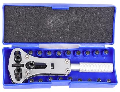 Uhren-Reparaturwerkzeug, Uhrenöffner-Tools, Watchmaking-Werkzeug-Set, 3-Punkt-Uhrenöffner, verstellbarer Zeit-Gehäuseöffner, Präzisionswerkzeug für Zuhause und Workshop, 13,8 x 5 x 2,8 cm, mehrfarbig,
