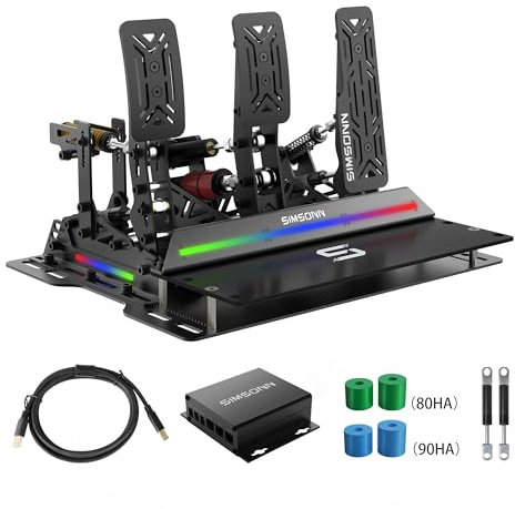 SIMSONN PRO X Ultra-Pedale, Sim-Racing-Pedale, PC-Racing-Simulator-Pedale, HE-Hydraulikpedale Unterstützt VAM und VAM Pro Haptic Pedals Reactor (PRO X Ultra P3-H3-1-Erhöhungsbrett)