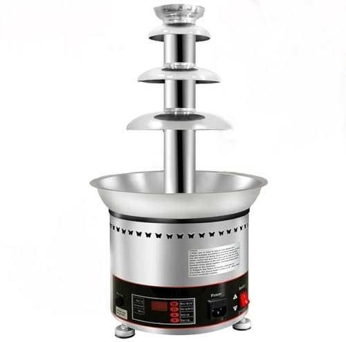 Macchina per Fontana di Cioccolato di Grande capacità, Fontana a Cascata di Cioccolato a 7 Livelli, Display Digitale, capacità di Lavoro Continuo di 10~12 Ore, per Matrimoni, Feste, 5 Livelli ()