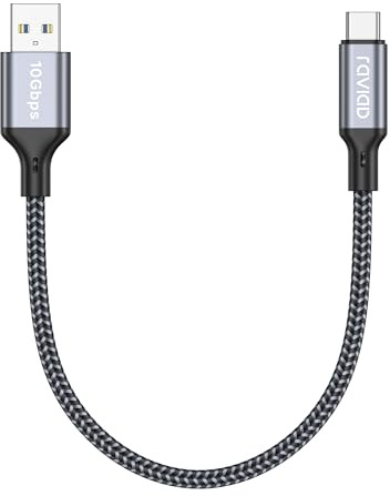 RAVIAD Cavo USB Type-C 0.5M, USB 3.2 Gen 2 10Gbps Cavo USB C di Ricarica