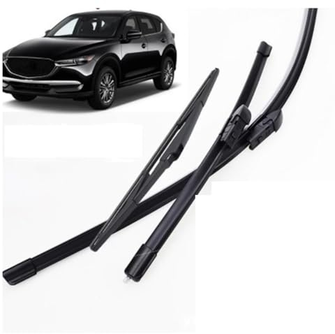 ZXBL Juego de Escobillas Limpiaparabrisas Delanteras y Traseras para Mazda CX-5 KF 2017-2024, 2 Delanteras + 1 Trasera - Goma Resistente