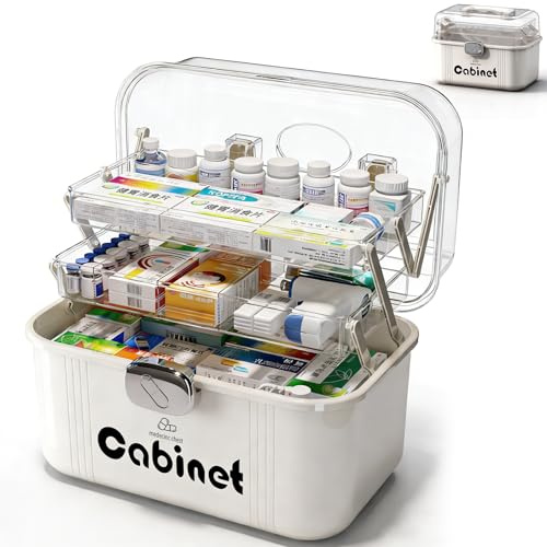 Kezidhp Boite Pharmacie 3 Étages, Grande Capacité boite medicaments