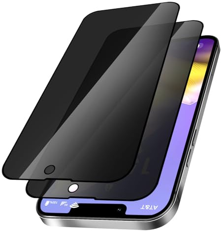 VideoSecu 2 Stück für Panzerglas für iPhone 13 Schutzfolie, 9H Härte HD Klar Privatsphäre Schutzglas, Anti-Spy, Blasenfrei, Ölfeste & Kratzfeste, Anti-Fingerabdruck Displayschutz