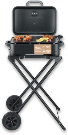 SEVERIN PG 8598 - Barbecue elettrico per esterni, con supporto e cappuccio