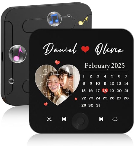 EDSG Personalised Fridge Magnets Custom Fridge Magnets Music Gifts for Wedding Anniversary Christmas Valentines Day for Couple Women Men Friends Mum Wife Husband (Style-02)