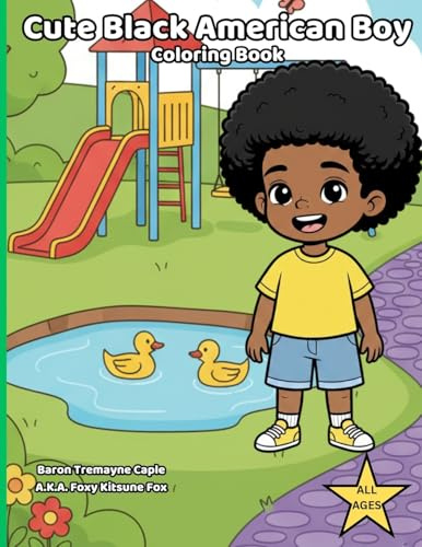 Cute Black American Boy Coloring Book