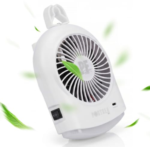 Portsea Lucca USB Ventilator Camping – Tragbarer Zelt Fan mit LED & Insektenlicht, leise, Powerbank kompatibel, für Outdoor, Reise, Wohnmobil & Camping