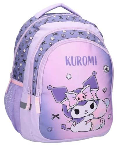 mybagstory | Kuromi-Rucksack, Violett, offiziell, Sanrio, Schulranzen, hohe Kapazität, für Mädchen der Grundschule, leichter und strapazierfähiger Kawaii-Rucksack, Geschenkidee für Schulanfang und