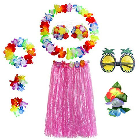 LDDIFHWW Verstellbares Kostümset für Damen Und Herren: Rock, Armband Und Brille für Eine Party, Rosa 80cm