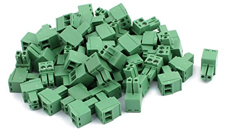 sourcing map 50pcs 300V KF2EDGK Bloque de Conector Borne de Terminales de Tornillo PCB 3,5mm de Paso 2 Pines