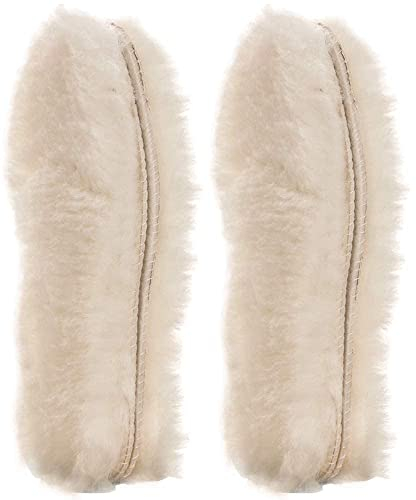 BTHEONE [ 2 Paar Australischen Schaffell Einlegesohlen Super Dick Premium fur Stiefel Schuhe| Robust & Extra flauschige Premium Schafwolle Einlegesohlen,Beige,[ 2 Paar ]EU 43