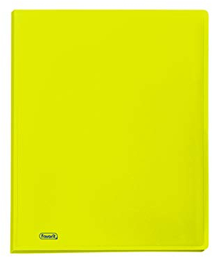 Favorit, Portalistino Neon, 40 Buste Lisce, 22 x 30cm, Giallo Fluo