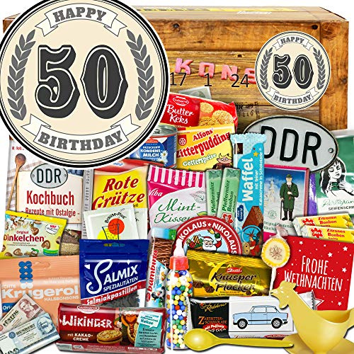 DDR Adventskalender zum 50. Geburtstag - Ostalgie Box mit Ostprodukten | 24 Türchen mit echten Ostprodukten, nostalgisch verpackt, liebevoll befüllt in Sachsen-Anhalt