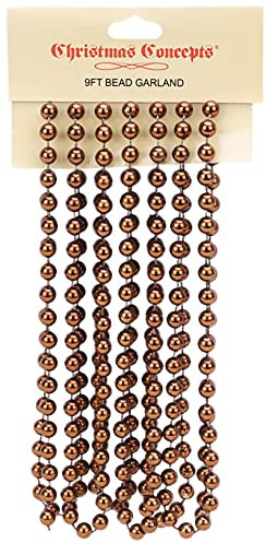 Christmas Concepts® 9ft Christmas Bead Chain - Christmas Bead Garlands - Decorations (Chocolate)