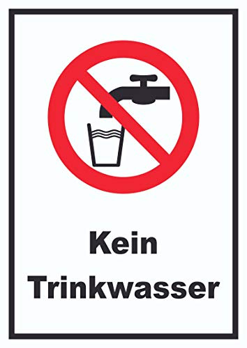 HB-Druck Kein Trinkwasser Schild Nicht Trinken A6 Rückseite selbstklebend