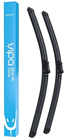 Vipa Car Parts Premium Wiper Blade Kit | Fits: FORD FIESTA MK7 Hatchback (Sep 2008 to Apr 2018) | All-Weather Performance | Durable, Streak-Free Windshield Wipers | Easy Installation
