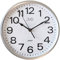JVD HP683.1 Wanduhr Quarz analog silbern leise ohne Ticken rund