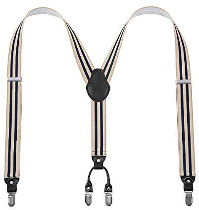 Lafayon Hosenträger Herren mit 4 Clips, Y-Back 3,5 cm Breit Hosenträger Heavy Duty Verstellbar und Elastisch mit Starken Metallclips