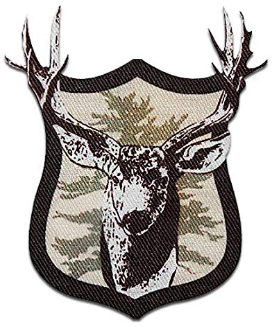 Catch the Patch Hirsch Trachten - (Größe: 6 x 8,5 cm) Aufnäher, Bügelbilder, Aufbügler, Applikationen, Patches, Sticker zum Aufbügeln oder Aufnähen – für Kleidung, Taschen, Jacken