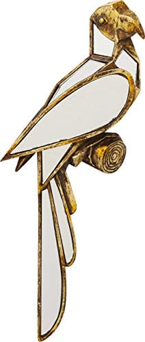 Kare Design Wandschmuck Parrot Mirror, Gold, Wand Deko, Papagei, verspiegeltes Glas, handgefertigt, 43x15x3 cm (H/B/T)