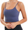 Lemedy Sport-BH, für Damen, gepolstert, Fitness, Workout, Laufshirt, Yoga, Tanktop - Blau - Medium