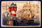 Segelschiff Thor Heyerdahl & Leuchtturm Roter Sand Blechschild Metallschild Schild 3D geprägt gewölbt Metal Tin Sign 20 x 30 cm