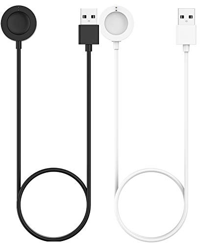 RuenTech Chargeur magnétique compatible avec la montre connectée Fossil Gen 5/Gen 4/Sport Noir+Blanc