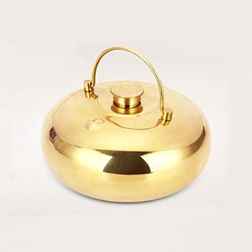 JINCH Bouillotte Bouteille d'eau Chaude，Bouteille d'eau Chaude cuivre Classique ，Aide à fournir Chaleur et Confort - Idéal Les Journées Hivers，avec Sac tissé