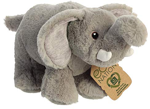 Aurora World Aurora, 35002, Eco Nation, Elefant, 25cm, Plüschtier, Grau