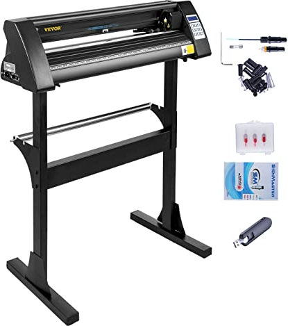 VEVOR Cortador de Vinilo, Máquina de Cortador de Plotter de Vinilo, Vinilo Cortador Letrero, de 720mm, para Cortar, Negro