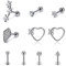 PiercingJak 10stk 16G Helix Piercing Tragus Ohrringe Silber Chirurgenstahl Barbell Septum Stud Körper Piercings für Ohr Nase Lippe Knorpel Labret CZ Punk Schmuck