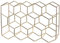 matrasa Weinregal Honeycomb für 11 Flaschen - geometrisches Flaschenregal aus Metall 30x15x45cm Gold