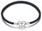 Women's Charm Bracelet 17-19 cm 925 Sterling Silver Blue Leather Love Lock Snowflake Charm Christmas Gifts for Girls Mum Wife (Love Cross Black 19cm Bracelet)
