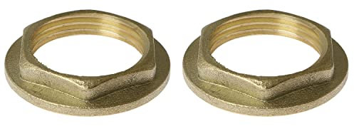 1,9 cm Innengewinde Flansch DZS Elec 2 Set 3/4 Zoll Innengewinde Messing Rohr Fitting Flansch Sechskantkontermutter für Sanitär- und Muttern Abstandshalter Rohr Schlauch Kontermutter