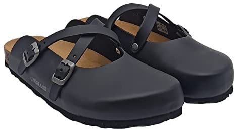 GRUNLAND Sara CB0017 Nero Ciabatte Donna Plantare Fibbie Intreccio 39