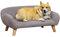 PawHut Canapé pour Chien canapé pour Animal de Compagnie Style scandinave Pieds effilés en Bois revêtement Tissu 72 x 44 x 31 cm - Gris