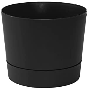 Root & Vessel Cylinder Pot, Matte Black, 12.5-Inch