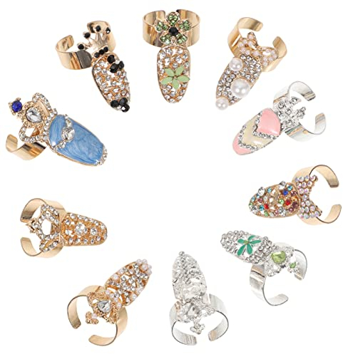Mobestech 10 Stück Gelenkring Strassring Mode Nagelringe Stapelbare Ringe Vintage Ringe Set Stapelgelenk Trendige Ringe Sets Für Mädchen