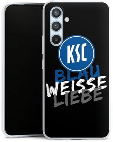 Slim Case kompatibel mit Samsung Galaxy A 54 5G Silikon Handyhülle transparent Hülle extra dünn KSC Karlsruher SC Offizielles Lizenzprodukt