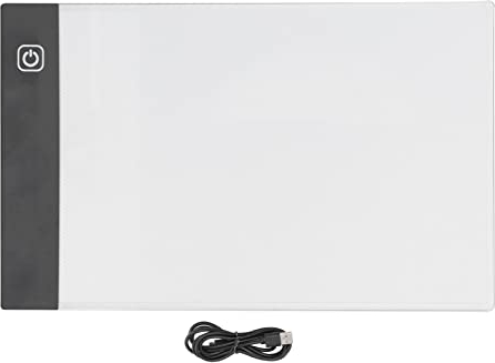 Qcwwy Tragbares A5-LED-Kopierbrett, Lichtverfolgungsbox, 3,5 W, 3 Stufen, Dimmbar, Berührungssensor, Kunststoff, weiß