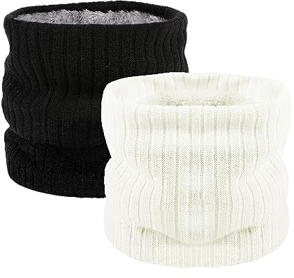 HGDGears Unisex Scaldacollo Pile Termico Invernale for Donna Uomo (Nero+Bianco)…