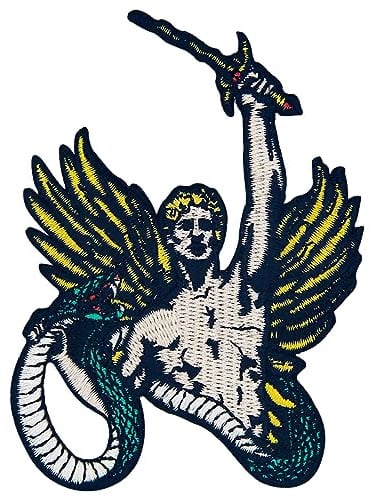 Aufnäher, bestickt, Design: Sieg des Bösen besiegen, zum Aufbügeln oder Aufnähen