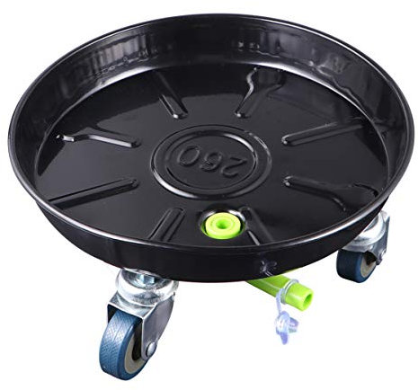 Didiseaon Plateau À roulettes pour Pot De Fleurs en Fer Soucoupe Ronde pour Plantes sur roulettes Support en Métal Robuste pour Intérieur/extérieur