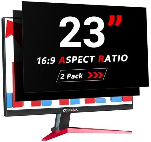 ZOEGAA 2 Pack Privacy Screen 23 Inch Monitor 16:9, Removable&Anti Blue Light 23 Inch Computer Privacy Screen for HP Dell Acer Asus Samsung Lenovo