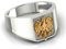 AngelGold Silberner Siegelring mit dem Patriotischen Adler Polnischer Adler vergoldet mit 23 Karat Gold (3-925 Silber + vergoldeter Adler, 73 (23,2) EU33)