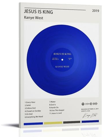 TANZEM Kanye West Poster Jesus Is King Album Cover Poster Dekorative Malerei Leinwand Wandposter und Kunstbild Druck Modern Familie Schlafzimmer Dekor Poster 20 x 30 cm