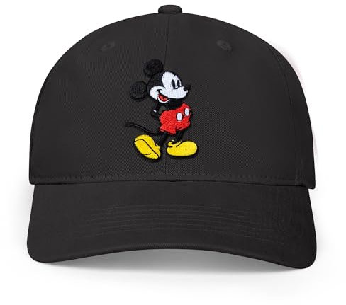 Disney Herren Erwachsene, Micky Maus, verstellbar Baseballkappe, Schwarz, Einheitsgröße
