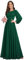 Ever-Pretty Bridesmaid Dresses for Women Round Neck A-Line Long Sleeve Evening Dress Dark Green 10