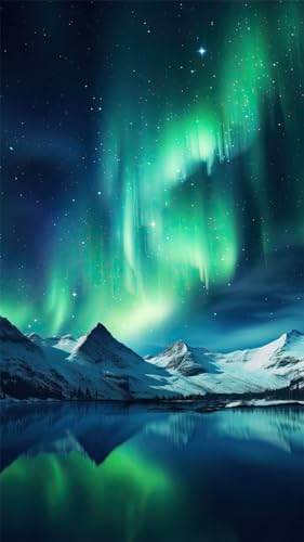 ZHUMUTO Diamond Painting Groß XXL Bilder Set Erwachsene,70x40 CM/27,5x15,7 Zoll Natur Landschaft Aurora Polarlichter B,5D Diamant Painting Bilder Erwachsene mit Zubehör Für Wohnzimmer Dekoration