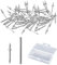 Lot de 100 plinthes à double tête, 1 manchon de montage, 1 boîte de rangement, plinthes à double tête, clous à double tête, vis à double tête pour plinthes